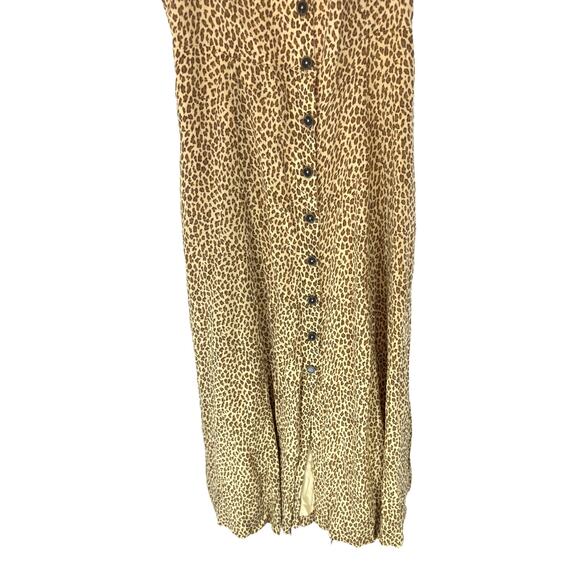 Anthropologie Tan Motif Brown Spotted Bolano Cheetah Print Midi Dress Size 6 - Picture 5 of 10